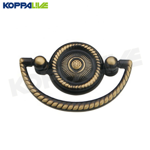 Koppalive Tiroir <span class=keywords><strong>de</strong></span> style européen Poignées rondes Poignées <span class=keywords><strong>de</strong></span> <span class=keywords><strong>poignée</strong></span> en anneau Poignées d'armoire en laiton massif Bronze noir - Product Image 2