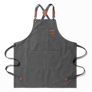 Custom Canvas <b>Work</b> <b>Aprons</b> BBQ Kitchen Cooking Safety Heavy Duty Woodworking Grill Gardening <b>Apron</b> for Men and Women With Pockets - Product Image 6
