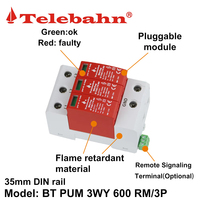 Dispositifs de protection contre les surtensions triphasés 600V Wye/3W+G 50/60 Hz, parafoudre SPD 20-50kA pour courant alternatif