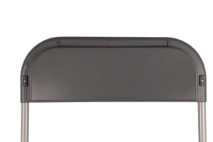 Chaise pliante en plastique gris avec structure en acier, design minimaliste, durable et légère, pour usage extérieur et intérieur, événements en plein air - Product Image 5