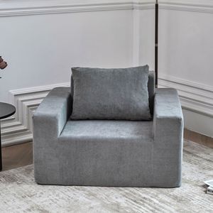 DB un siège canapé en mousse haute densité avec oreiller grand pouf ensemble pour adultes pouf chaises dans une boîte - Product Image 1