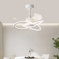 Ventilateur de plafond électrique intelligent avec lumière LED, lustre de plafond télécommandé pour salon et chambre à coucher