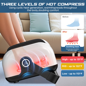Mesin pemijat betis kaki sirkulasi darah inframerah shiatsu manual Jepang 2024 pemijat panas untuk neuropatik dengan pengendali jarak jauh - Product Image 4