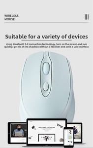 Mini <span class=keywords><strong>souris</strong></span> optique sans fil USB 2.4G+BT, réglable 800-1600DPI, 4 boutons, rechargeable, design ergonomique pour ordinateur de bureau/portable - Product Image 4