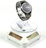 Présentoir de montre à énergie solaire, support rotatif pour bijoux, support pour téléphone, bijoux, table tournante automatique