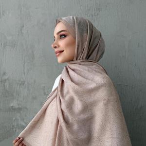Pañuelo Musulmán con Logotipo Personalizado, Económico, al por Mayor, Transpirable, para las 4 Estaciones, Elegante y Moderno, Hijab Modal Estampado para Mujer, 2026 - Product Image 1