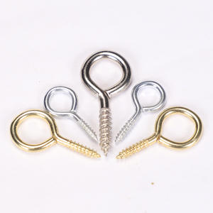 Vis à œil nickelées de grade 4.8, vis autotaraudeuses à serrage manuel, accessoires à crochet à extrémité fermée en zinc blanc, anneaux à œil - Product Image 1