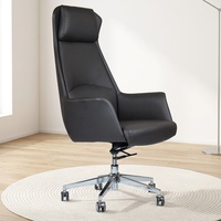 Avec châssis multifonctionnel de qualité 4 de luxe Chaise de bureau ergonomique pivotante en cuir noir