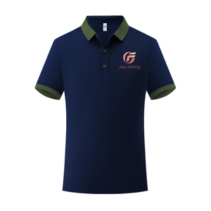 Patrón sólido de manga corta para camisa POLO Formal Cuello de fibra de seda de hielo Solapa Tela tejida Color a juego - Product Image 3