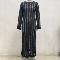 Robe longue en tricot pour femme Sadie, personnalisable OEM & ODM, pull à manches longues en maille pour femme, vêtements en tricot pour femme