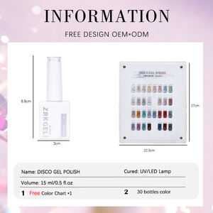 ZRKGEL - Juego de Esmaltes de Uñas en Gel con Brillo UV, 30 Colores Personalizables, Venta al por Mayor, OEM ODM, Sin HEMA/TPO, Profesional, para Salón - Product Image 6