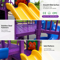Équipement de jeux d'extérieur pour enfants avec toboggan en spirale, double toboggan et balançoire pour parc de villégiature