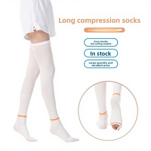 Medical Grade Nylon Double Needle Anti-slip Long Tube Compression <strong>Stockings</strong> Elastic Pregnant Women's Blood Health Nurses - Product Image 1