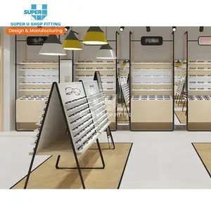 Retail Boutique Optical Shop Furniture Eyewear Display Showcase Trendy Glasses Brand Optical Shop Interior Design Decoration