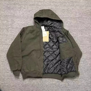 เสื้อแจ็คเก็ตบอมเบอร์สไตล์อเมริกันวินเทจคุณภาพสูง 9 สี ลุคดีทรอยต์ แนวสตรีทแวร์ ซิปหน้า ไม่มีปก มีฮู้ด ทรงยาว - Product Image 5