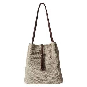 Vente en gros de fil de coton fait à la main crochet perlé avec pompon sac à bandoulière unique tendance pour femmes - Product Image 1