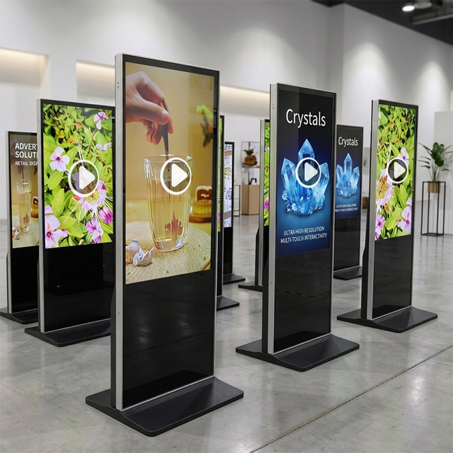 43 49 55 65 Inch HD Stand Poster LCD Digital Signage and Advertising Display Kiosk with WIFi/USB/CMS for Ads Panel Touch Screen