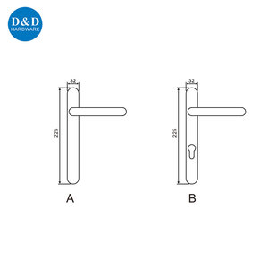Poignée de levier de <span class=keywords><strong>porte</strong></span> à cadre étroit en acier inoxydable avec <span class=keywords><strong>plaque</strong></span> pour <span class=keywords><strong>porte</strong></span> en aluminium - Product Image 6