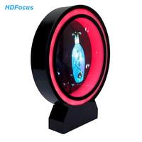 Ventilateur holographique 3D portable avec application cloud de contrôle publicitaire, barre lumineuse RVB de bureau avec couverture acrylique, projecteur holographique