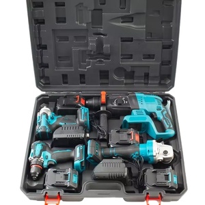 Ensemble de perceuses sans fil de haute qualité 4 pièces, batterie lithium 21V, marteau perforateur d'angle, OEM QLR4646, batterie lithium 21V offrant une longue autonomie - Product Image 1