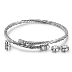 Stainless Steel <b>Bracelet</b> 3mm Wire Detachable <b>Beads</b> Women's Jewelry Gift Rose Gold Gold Silver - Product Image 2