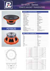 <span class=keywords><strong>ลำโพง</strong></span> PD1882D ขนาด 18 นิ้ว สีส้ม แม่เหล็กคู่ กำลังขับสูง คุณภาพสูง แม่เหล็ก 280 มม. ขดลวด CCAW 125 มม. 8 โอห์ม ระบบเสียงเวที 3000 วัตต์ - Product Image 5