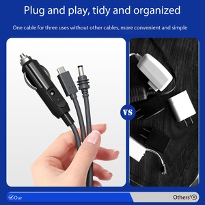 Câble d'alimentation automobile D-sunty USB-C vers DC 3-en-1 Starlink, fil de cuivre étanche, certifié CE ROHS, longueur personnalisée, gris - Product Image 1