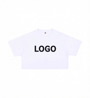 T-shirts décontractés personnalisés en coton tricoté vintage pour femme, coupe courte, manches courtes, col rond, coupe ample, pour l'été