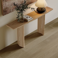 Console de luxe en bois massif de style moderne du milieu du siècle avec miroir pour entrée, salon et villa