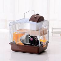 Vente directe d'usine luxe Double Villa Hamster Cage motif solide petite souris de jardin fournitures jouets boîte emballée en plastique