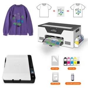 New Small Business 30cm XP600 A3 Inkjet T-Shirt Printing DTF Printer For Cotton Polyester Hoodies Single XP600 DTF Printer