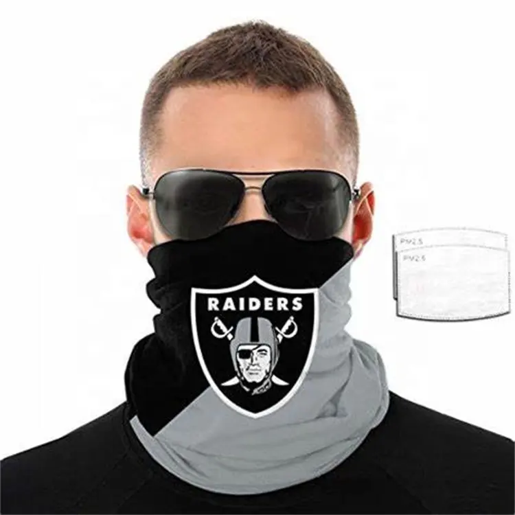 Oakland Raiders high quality Custom Face Cover Fashion Washable ODM Neck Gaiter Scarf