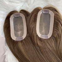 Perruque légère 3x5 pouces, petite, blond platine # Topper capillaire mono-filament 60 pour femmes, pour ajouter du volume, noué à la main