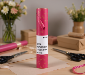 Papel celofán coreano impreso de 57x57 cm con corazones dorados para envolver flores, regalos, manualidades, 20 piezas - Product Image 2