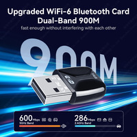 Adaptador USB Wi-Fi BT5.4 WiFi 6 sin Controlador, 900Mbps, Doble Banda 802.11ax, Tarjeta de Red Inalámbrica Externa para Computadora de Escritorio y Portátil