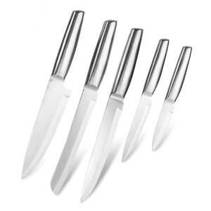 Mango hueco Mejor <span class=keywords><strong>precio</strong></span> 5 piezas Juego de cuchillos de cocina de acero inoxidable para Chefs Trabajo de cocina - Product Image 1