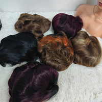 Promotion Letsfly 26$ Perruques Coupes Pixie Ondulées Courtes Bob 13x4 Lace Frontal Full Lace Cheveux Humains de 200g