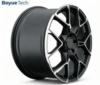 Rines de Aleación de Aluminio Forjado de una Pieza con Acabado Negro Mate y Diseño Geométrico, Multiples PCD 5*108 5*112 5*114.3 5*115 5*120 para Sedán y SUV