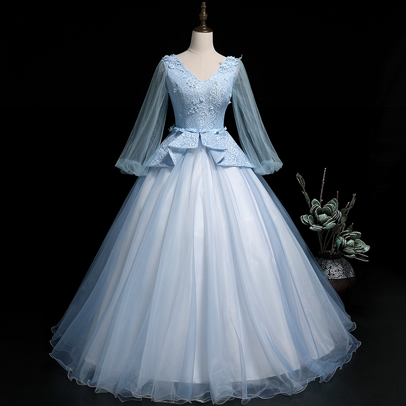 princess polly baby blue dress Tudor Renaissance Faire Dress Women's Tudor Dress Costume Medieval Royal  Court Ball Gown main image 1