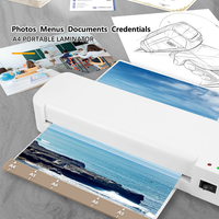 Laminateur à rouleaux chauffant ZEQUAN ZQ-824, applicateur de revêtement adhésif pour photos, papier A4/A5/A6, usage domestique/écolier, 220-240V/110-120V 200W