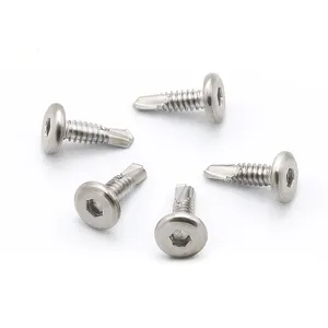 Wholesale 410 stainless steel hexagonal auger screw with inverted edge flat head dovetail nail guardrail with auger tail