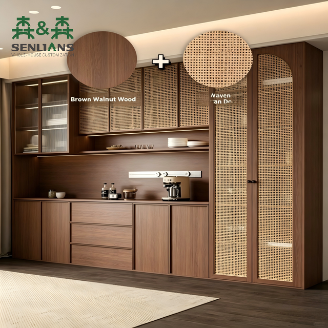 French Style Solid Wood Living Room Cabinet Space-Saving & Eco-Friendly Durable Construction Custom-Made Bespoke Design