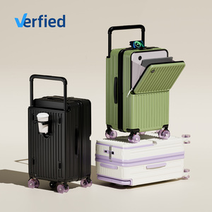 2025 नए क्लासिक डुअल कम्पार्टमेंट ट्रॉली सूटकेस फ्रंट-ओपनिंग लैपटॉप कंपार्टमेंट 360 डिग्री स्पिनर व्हील का संयोजन - Product Image 1