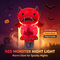 Veilleuse murale décorative Halloween Diable Rouge Mignon 2026 Nouvelle Arrivée, certifiée UL, avec interrupteur à bascule, pour chambre d'enfant
