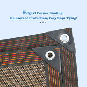 Tenda a <span class=keywords><strong>Vela</strong></span> Rettangolare Marrone in HDPE Intrecciato con Protezione UV e Bordi Nastrati per Giardino, Patio, Balcone, Gazebo, Campeggio - Product Image 4