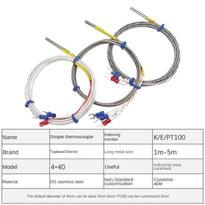 مستشعر حرارة بسيط بنظام التدفق الساخن من نوع KE، مزدوج حراري <span class=keywords><strong>PT100</strong></span> <span class=keywords><strong>RTD</strong></span> من الفولاذ المقاوم للصدأ، ماركة XRKC بدقة 0.1 درجة مئوية ODM - Product Image 2