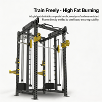 Rack de Squat Multifonctionnel avec Câble de Résistance, Poulies Silencieuses en Alliage, Frein de Sécurité et Rangement de Plaques de Poids pour Exercices de Fitness à Domicile