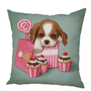 Offre Spéciale animaux mignons taies d'oreiller en peluche personnalisé chats chiens dessin animé housse de coussin en Stock maison Art décor canapé jeter housse de coussin