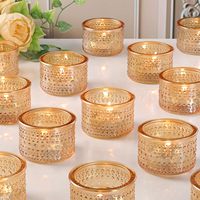 Lot de 12 bougeoirs cylindriques en verre transparent pour décoration de maison de plage, salle de bain et salon bord de mer