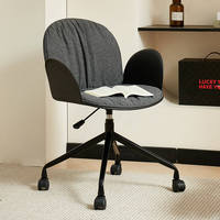 Chaise de salle à manger pivotante moderne pour femme avec structure métallique, petite taille, coussin durable pour chambre à coucher